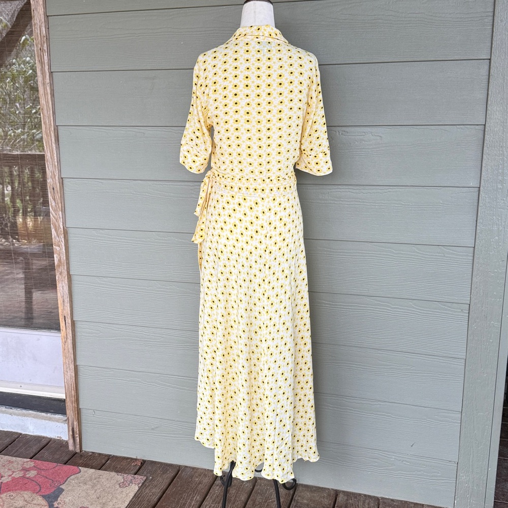 Ganni Floral Short Sleeve Wrap Dress - Picture 7 of 11